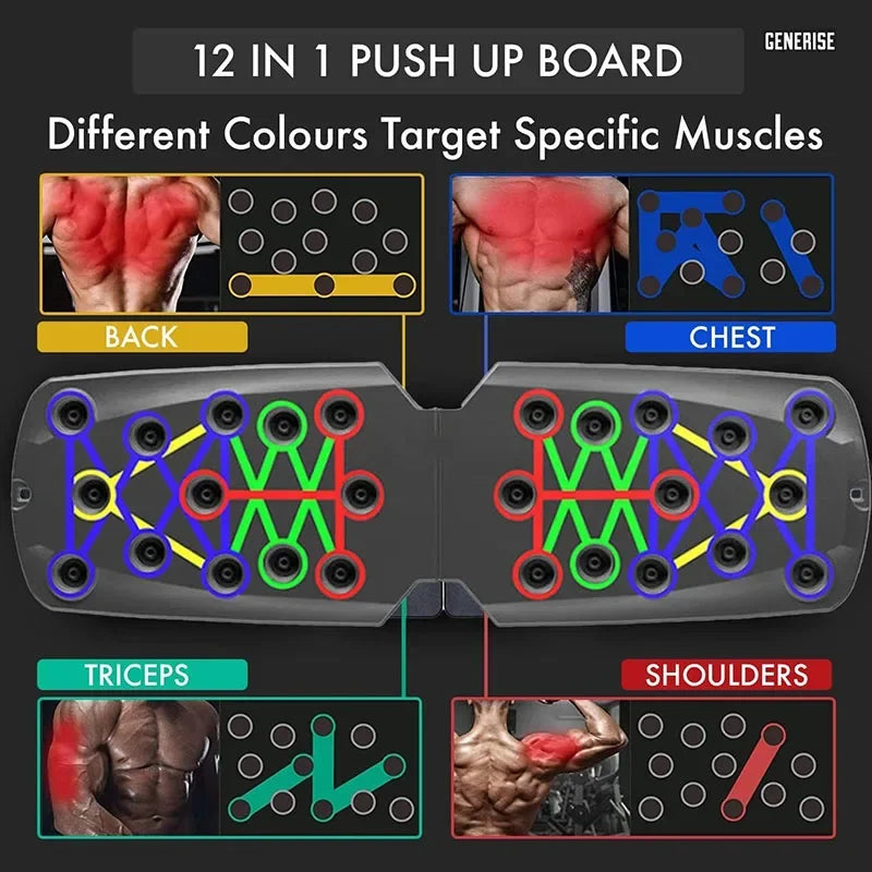 21-in-1 Folding Push-Up Board – Portable Fitness Training System