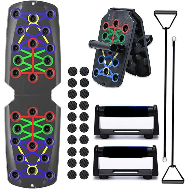 21-in-1 Folding Push-Up Board – Portable Fitness Training System