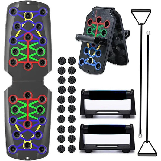 21-in-1 Folding Push-Up Board – Portable Fitness Training System